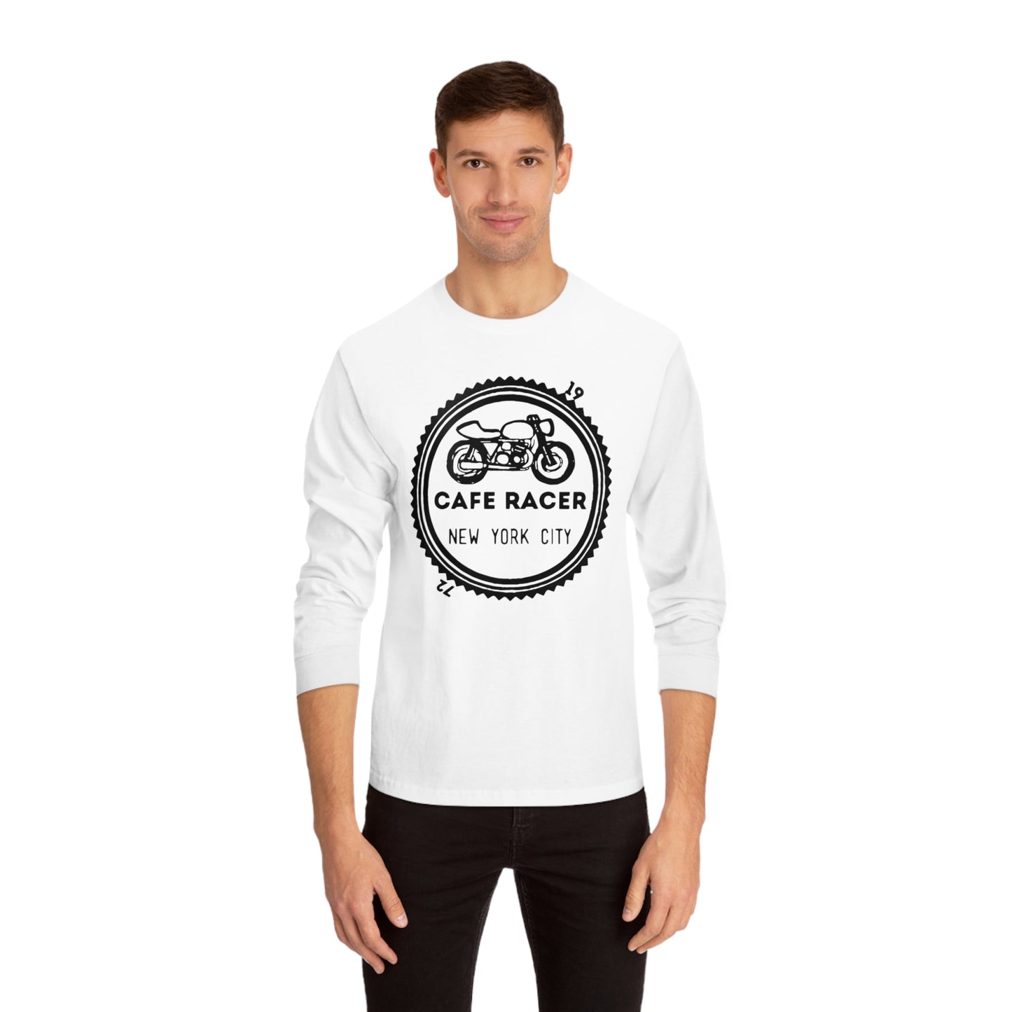 Cafe Racer New York City - Black Logo - Unisex Classic Long Sleeve T-Shirt