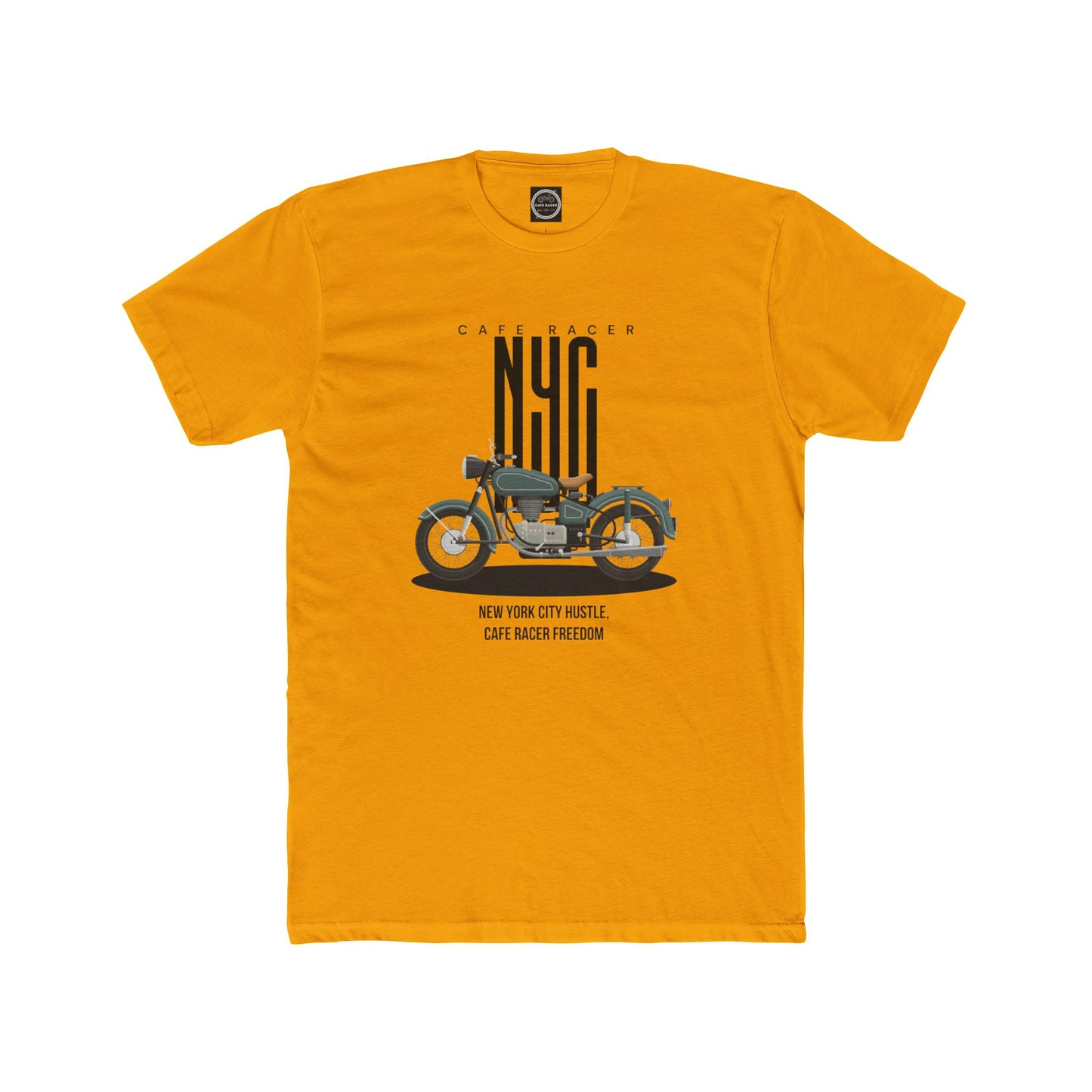 NYC Cafe Racer Unisex Cotton Crew Tee - Vintage Motorcycle Design