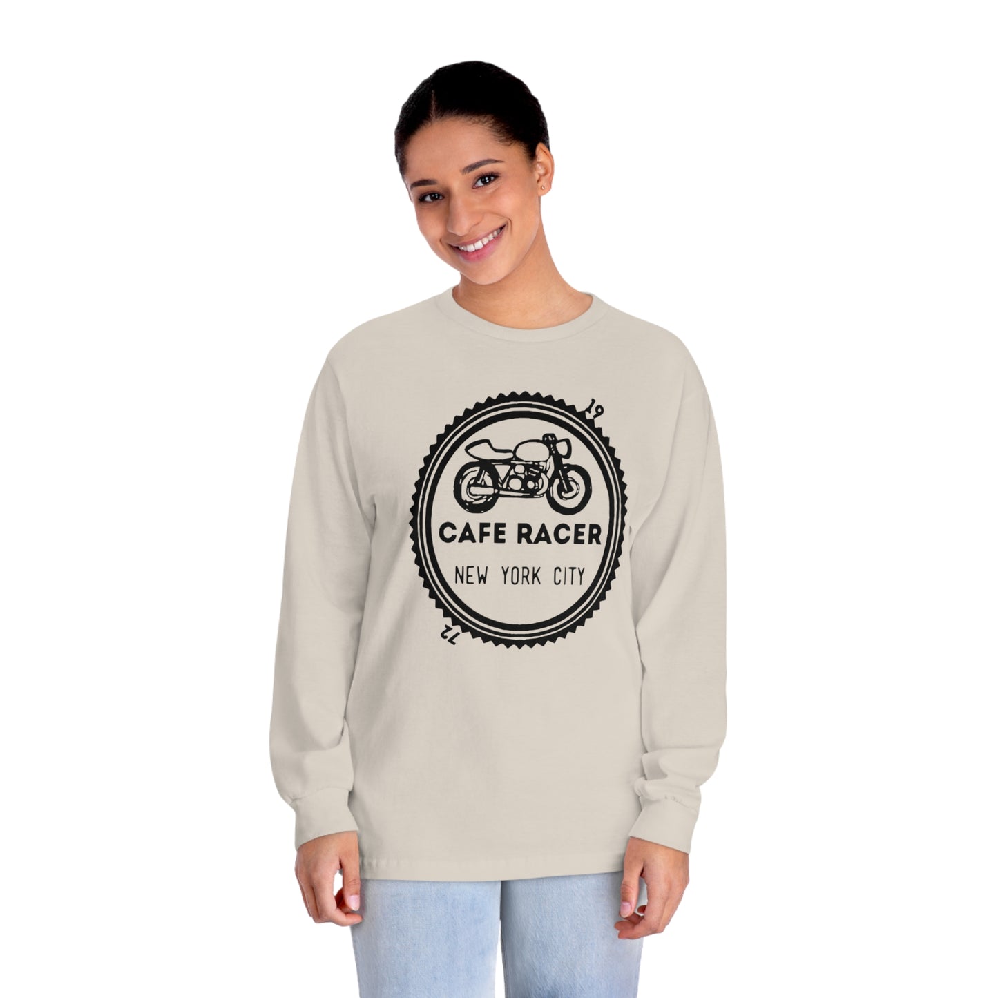 Cafe Racer New York City - Black Logo - Unisex Classic Long Sleeve T-Shirt