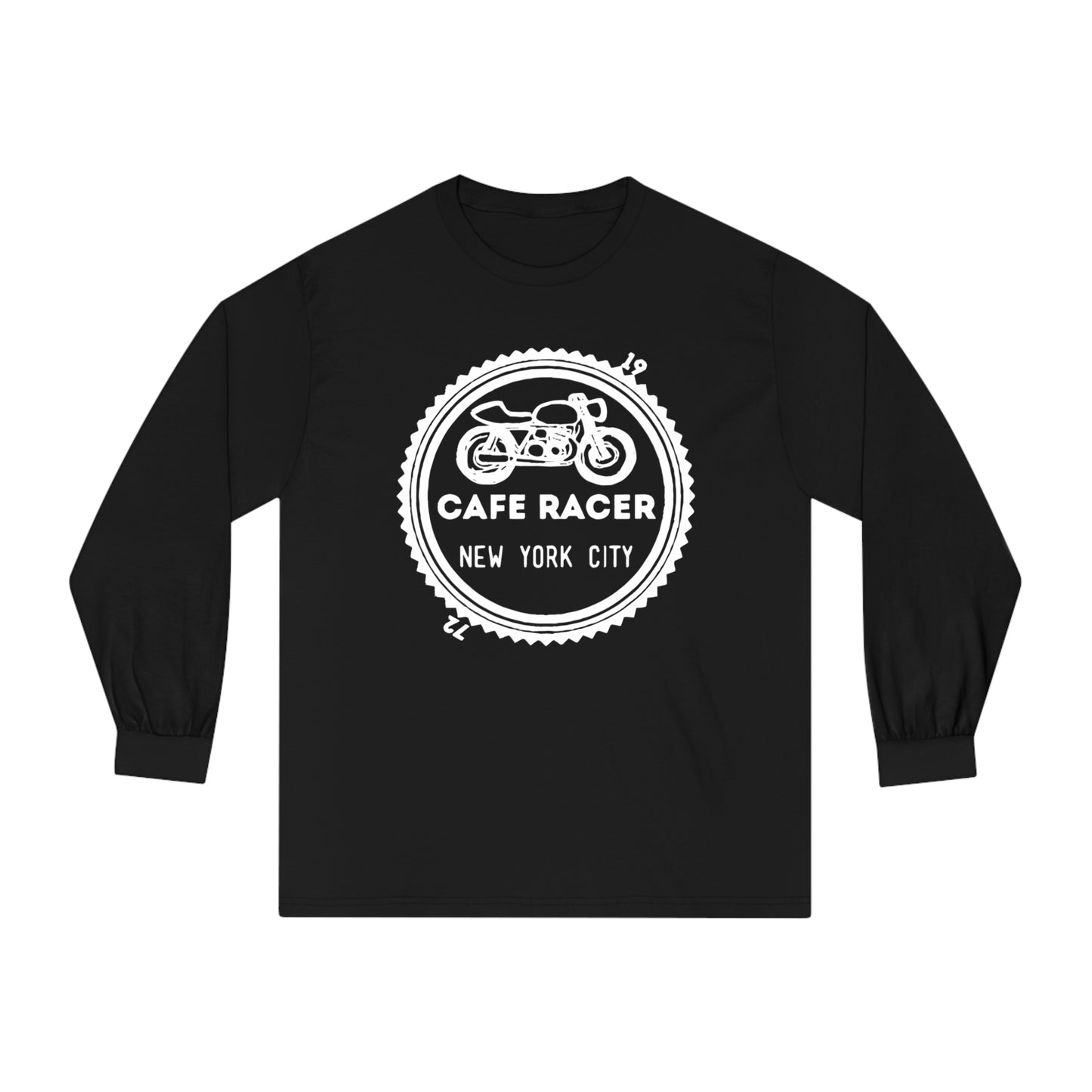 Cafe Racer New York City - White Logo - Unisex Classic Long Sleeve T-Shirt