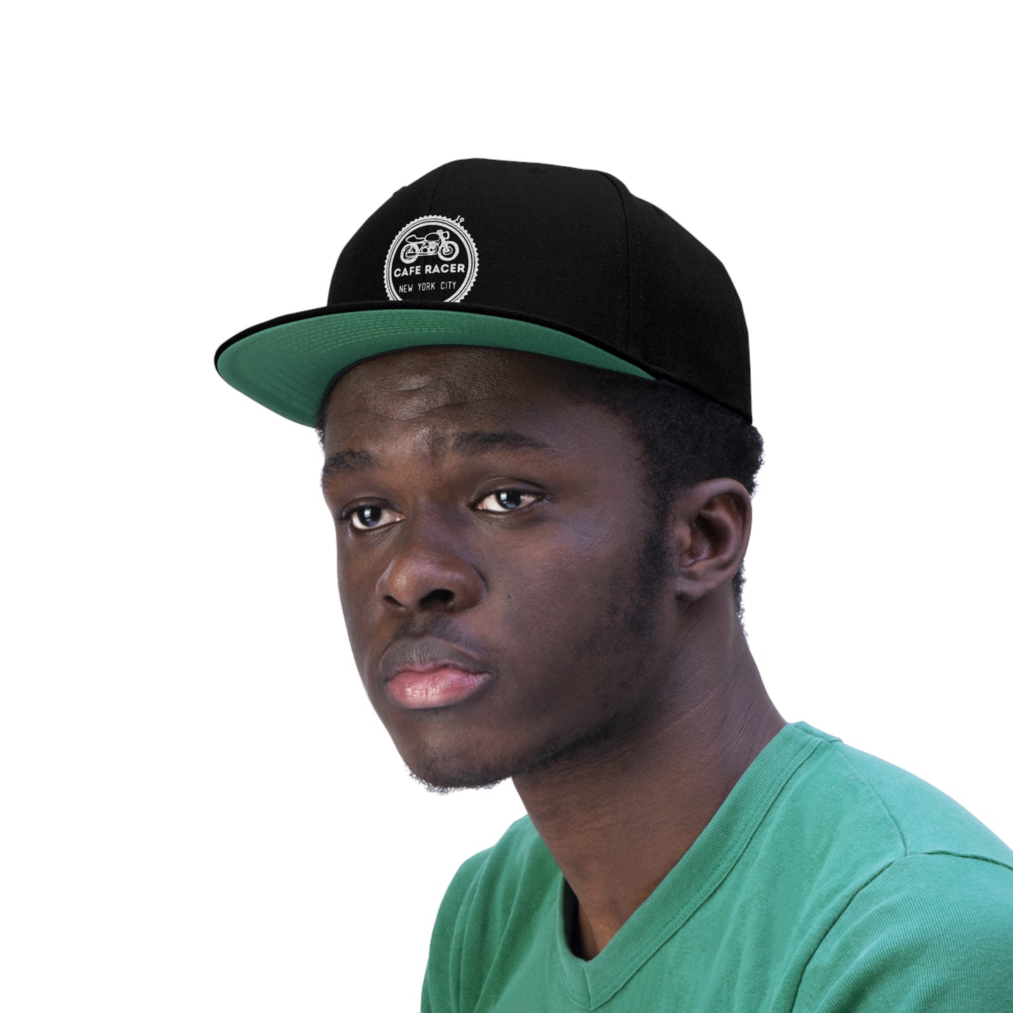 Cafe Racer New York City Hat - Black - Unisex Flat Bill Hat