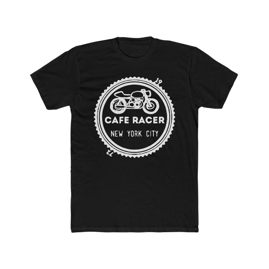 Cafe Racer New York City - White Logo - Men's Cotton Crew Tee