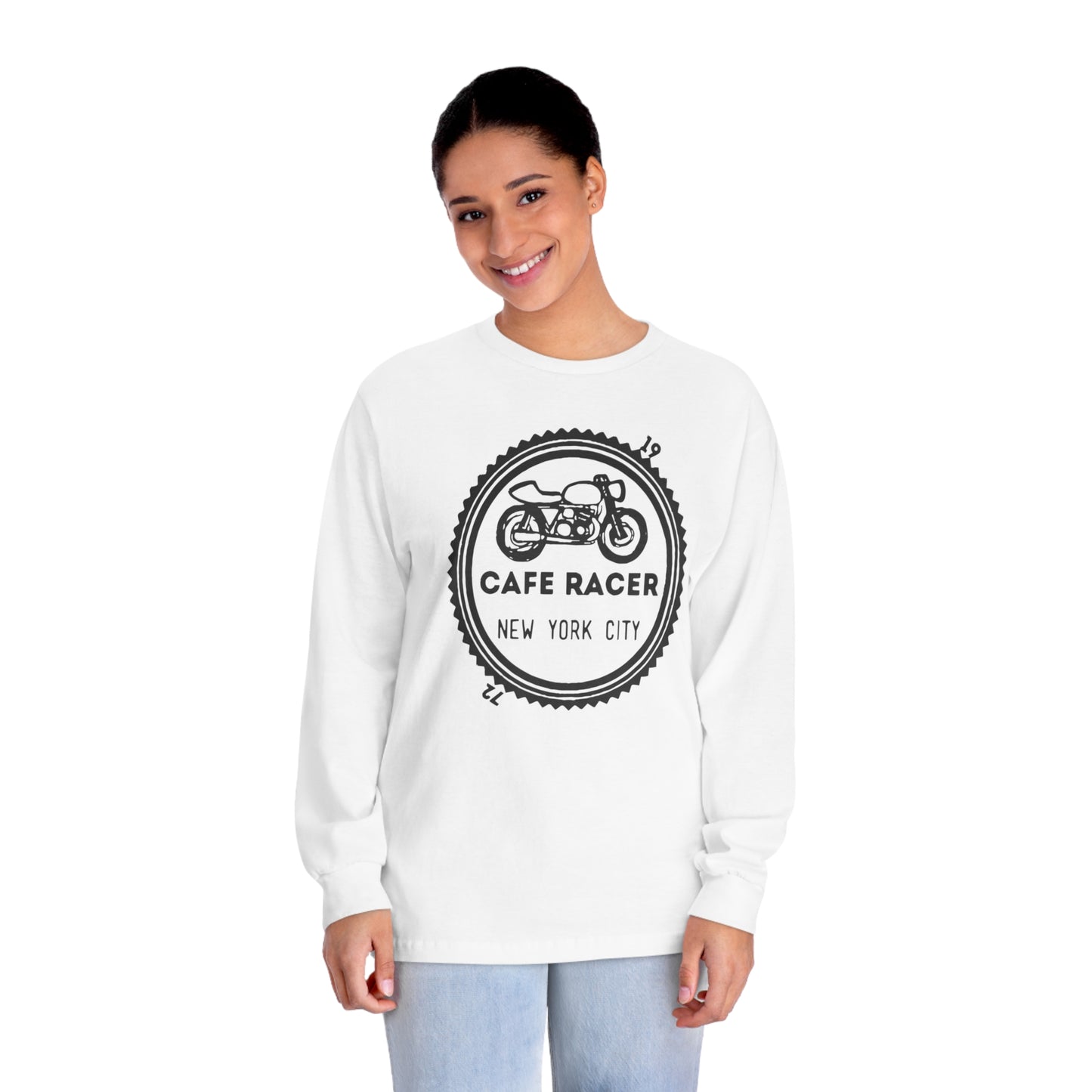 Cafe Racer New York City - Black Logo - Unisex Classic Long Sleeve T-Shirt