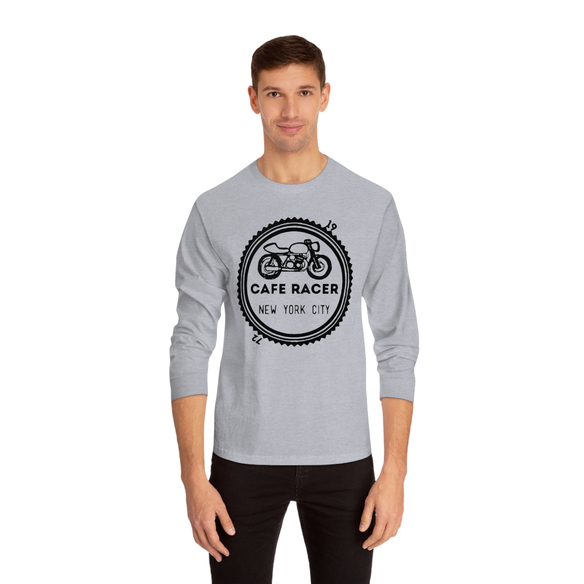 Cafe Racer New York City - Black Logo - Unisex Classic Long Sleeve T-Shirt